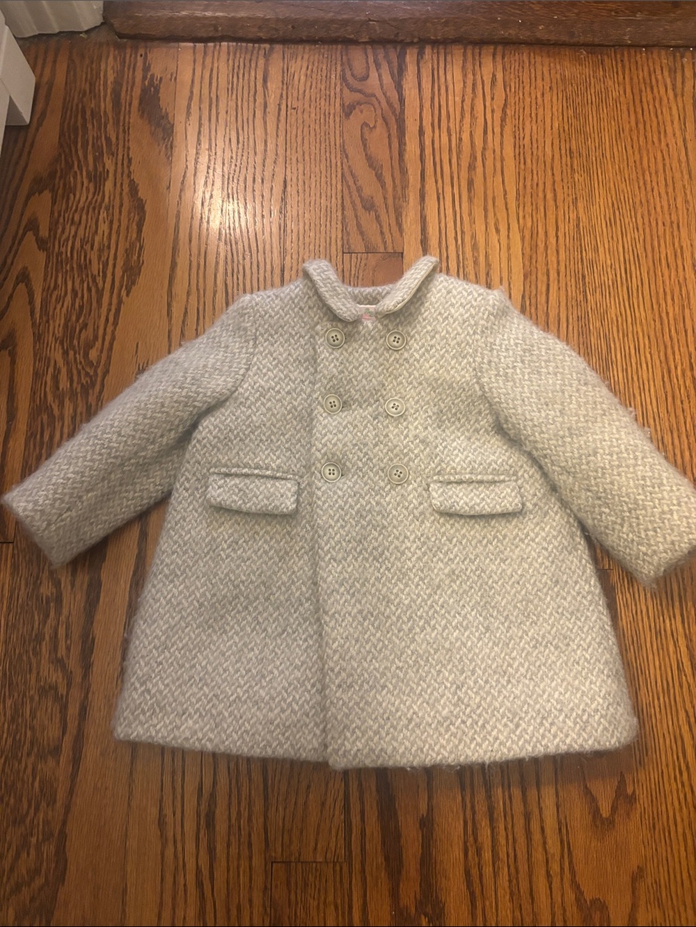 Bonpoint Light Gray Double-Breasted Girls' Pea Coat